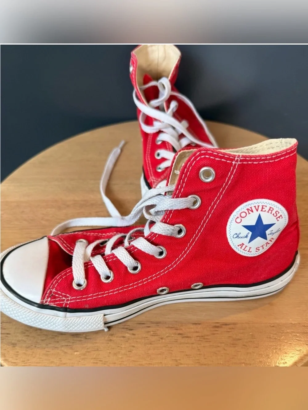 Converse High Top Sneakers in Bright Red with White Accents Kids